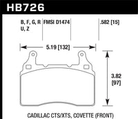Hawk 2014 Chevrolet Corvette DTC-60 Front Brake Pads